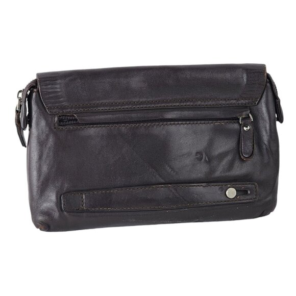 Banlear Brown Portfolio Leather Hand Wrist Bag - Picture 2 of 7